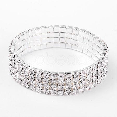 4 Row stretch Rhinestone Bracelet B115-4-1