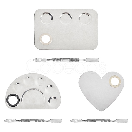 Stainless Steel Palette and Double Head Spoon Palette Spatulas Stick Rod MRMJ-GL0001-01P-1
