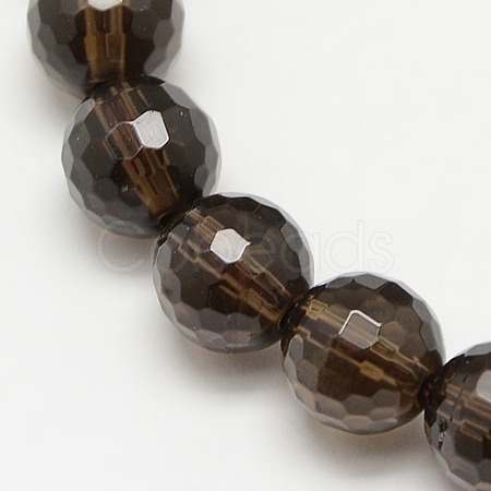 Smoky Quartz Beads Strands GSFR8mm176-128-1