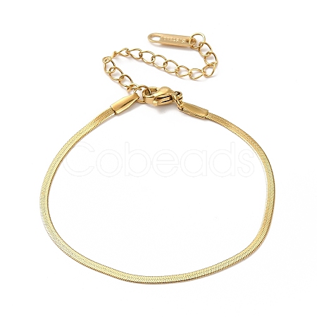 Ion Plating(IP) 304 Stainless Steel Herringbone Chain Bracelet for Men Women BJEW-E058-01A-G-1