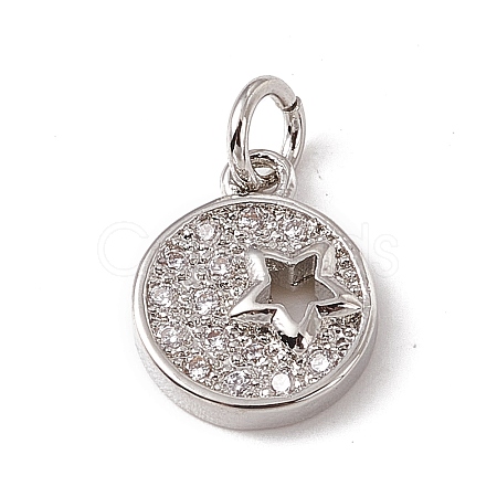 Brass Micro Pave Cubic Zirconia Charms ZIRC-F132-91P-1