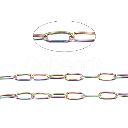 Ion Plating(IP) 304 Stainless Steel Paperclip Chains CHS-F010-01I-MC-1