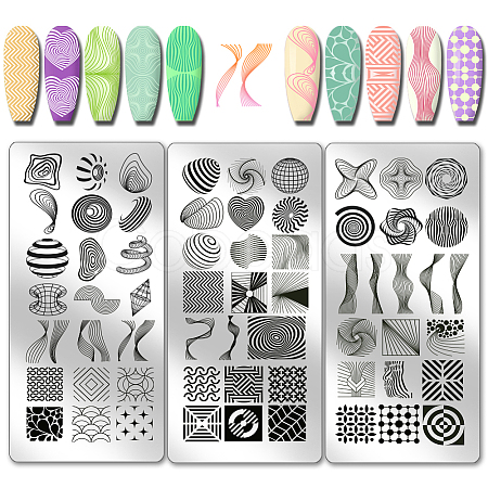 Stainless Steel DIY Nail Art Templates MRMJ-WH0092-111-1