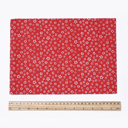 Floral Pattern Printed A4 Polyester Fabric Sheets DIY-WH0158-63A-08-1