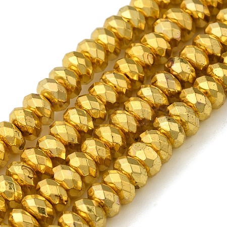 Electroplate Non-magnetic Synthetic Hematite Beads Strands G-L485-06D-G-1