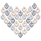 Heart Alloy Charms, with Cubic Zirconia, Mixed Color, 12x8.5x5mm, Hole: 1mm, 120pcs/box