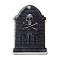 Halloween Themed Opaque Acrylic Pendants, Tombstone Charms, Black, 37.5~38x23.5~25.5x2mm, Hole: 2mm