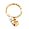 Dual-use Items, 304 Stainless Steel Finger Rings or Pendants, with Plastic Round Beads, Heart, White, Golden, US Size 5~9(15.7~18.9mm)