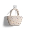 Woven Cotton Shoulder Bags, Women Handbags, Flower, Snow, 27x15cm