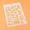 Plastic Reusable Drawing Painting Stencils Templates, for DIY Scrapbook Wall Fabric Floor Furniture, Rectangle, White, 262x174x0.4mm