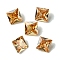 Cubic Zirconia Cabochons, Point Back, Square, Peru, 6x6x3mm