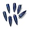 Natural Lapis Lazuli Pointed Pendants, with Platinum Brass Findings, Bullet, Dyed, 32~35x10~11mm, Hole: 7X3mm