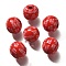 Valentine's Day Element Printed Wood Beads, Round, FireBrick, 16mm, Hole: 4mm