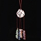 Round Natural Howlite Pouch Pendant Decorations, Braided Thread and Gemstone Chip Tassel Hanging Ornaments, 210x30mm