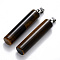 Natural Tiger Eye Pendants, with Platinum Tone Iron Pinch Bail, Column, 43~46x10mm, Hole: 4x7mm