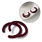 Flocky Acrylic Beads, Letter C Shape, Dark Red, 56x53.8x6.7mm, Hole: 1.4mm, Inner Diameter: 43.7mm