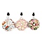 Cloth Needle Pin Cushions, with Cotton and Rubber, Flower, Mixed Color, 89x34mm, 86x33mm, 89x34mm, 3pcs/set