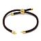 Nylon Cords Bracelet Makings Fit for Connector Charms, with Golden Brass Tree Slider Beads, Long-Lasting Plated, Coconut Brown, 8-5/8 inch(22cm), Hole: 1.9mm