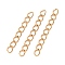 Ion Plating(IP) 304 Stainless Steel Curb Chains Extender, Golden, 25mm, Link: 4x3x0.5mm