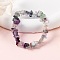 Unisex Chip Natural Fluorite Beaded Stretch Bracelets, Inner Diameter: 1-3/4~2 inch(4.5~5cm)