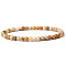 4mm Round Natural Crazy Agate Beads Bracelet for Men, European and American Retro Simple Versatile Stretch Bracelets, 7-1/2 inch(19cm)