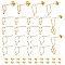 GOMAKERER 20Pcs 2 Styles Brass Ring Stud Earring Findings, with Horizontal Loops, 20Pcs Jump Rings, 20Pcs Ear Nuts, Real 18K Gold Plated, 8~12.5x6~10mm, Hole: 1~1.4mm, 10Pcs/style