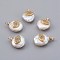 Natural Cultured Freshwater Pearl Pendants, with Cubic Zirconia and Brass Findings, Long-Lasting Plated, Eye, Real 18K Gold Plated, 14~21x9~16x5~9mm, Hole: 1.5mm