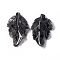 Natural Black Labradorite Pendants, Leaf Charms, 41.5x25~26x5mm, Hole: 0.8mm