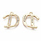 Brass Micro Pave Clear Cubic Zirconia Pendants, Nickel Free, Real 18K Gold Plated, Word, Letter.D, 16.5x16x2mm, Hole: 1.5mm