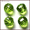 K9 Glass, Imitation Austrian Crystal Beads, Grade AAA, Faceted, Round, Yellow Green, 6mm, Hole: 0.7~0.9mm