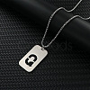 Rectangle with Hollow Out Letter 201 Stainless Steel Pendant Necklaces FS-WG34D20-08-1