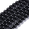 Natural Black Stone Beads Strands X-G-I288-A02-8mm-1