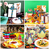 2Rolls 2 Styles Stripe Pattern Printed Polyester Grosgrain Ribbon OCOR-TA0001-37M-6