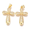 Brass Micro Pave Clear Cubic Zirconia Pendants ZIRC-O038-09G-1