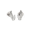 925 Sterling Silver Clear Cubic Zirconia Stud Earrings EJEW-Q032-01A-P-4