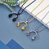 3Pcs 3 Colors Alloy Music Headset Pendant Necklaces Set for Women NJEW-AN0001-28-7