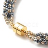 Glass Seed Beaded Bracelet with Brass Magnetic Clasps BJEW-JB07801-01-5