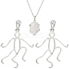 2Pcs 925 Sterling Silver Hollow Charm Cabochon Settings DIY-BC0010-02P-1