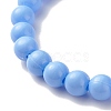 Candy Color Plastic Round Beaded Stretch Bracelet with Food Shape Polymer Clay for Kid BJEW-JB07582-7