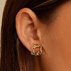 925 Sterling Silver Square Stud Earrings EJEW-H167-04G-3