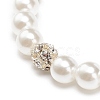 ABS Plastic Imitation Pearl  & Rhinestone Beaded Stretch Bracelet with Alloy Charm for Women BJEW-JB08526-7