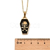 Halloween Theme 304 Stainless Steel Black Enamel Coffin with Skull Pendant Necklaces for Men LS-NJEW-Z090-01G-3