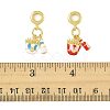 2Pcs 2 Colors Brass Enamel European Dangle Charms KK-FS0001-81-5