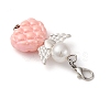 Angel Plastic Pearl & Acrylic Pendant Decorations HJEW-JM03466-5