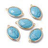 Golden Tone Brass Synthetic Turquoise Links connectors G-F339-A04-1