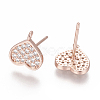 Brass Stud Earring Findings ZIRC-O034-20RG-2