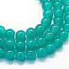 Baking Paint Imitation Jade Glass Round Bead Strands X-DGLA-Q021-10mm-07-1