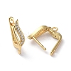 Brass Micro Pave Cubic Zirconia Hoop Earring Findings with Latch Back Closure ZIRC-G158-16G-2