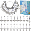 20Pcs Number Acrylic Beaded Pendant Locking Stitch Markers with Alloy Angel HJEW-SC00043-1