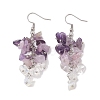 Natural Amethyst Earrings EJEW-TA00462-04-1